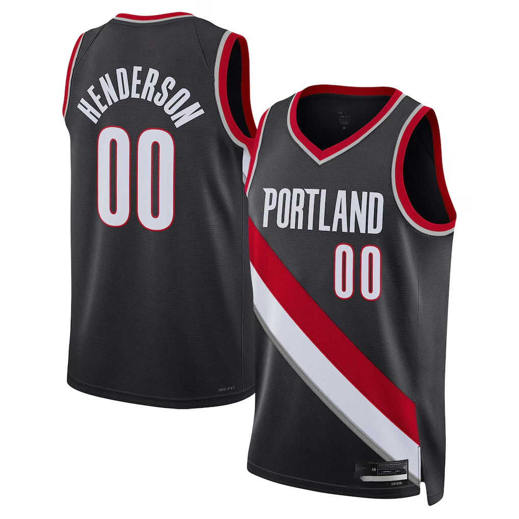 Fenge PT.Blazers #00 Scoot Henderson Black 2023 NBA Draft Swingman Jerseys - Icon Edition