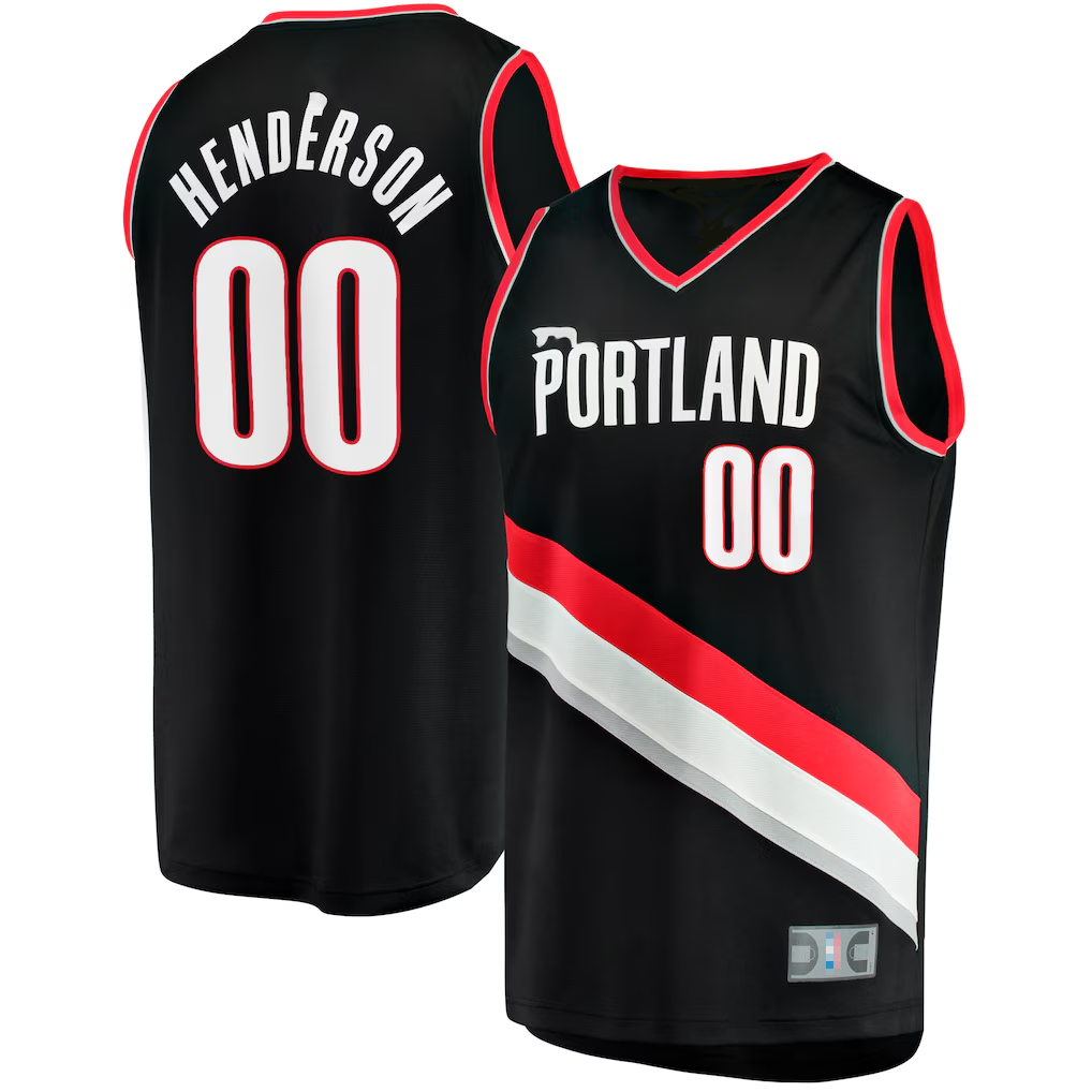 Fenge PT.Blazers #00 Scoot Henderson Fanatics Black Fast Break Replica Jerseys - Icon Edition