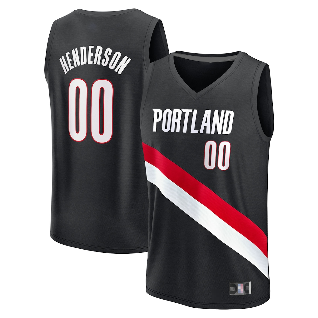 Fenge PT.Blazers #00 Scoot Henderson Fanatics Black Fast Break Replica Jerseys - Icon Edition