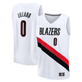 Fenge PT.Blazers #0 Damian Lillard Fanatics White Fast Break Replica Player Jerseys - Association Edition