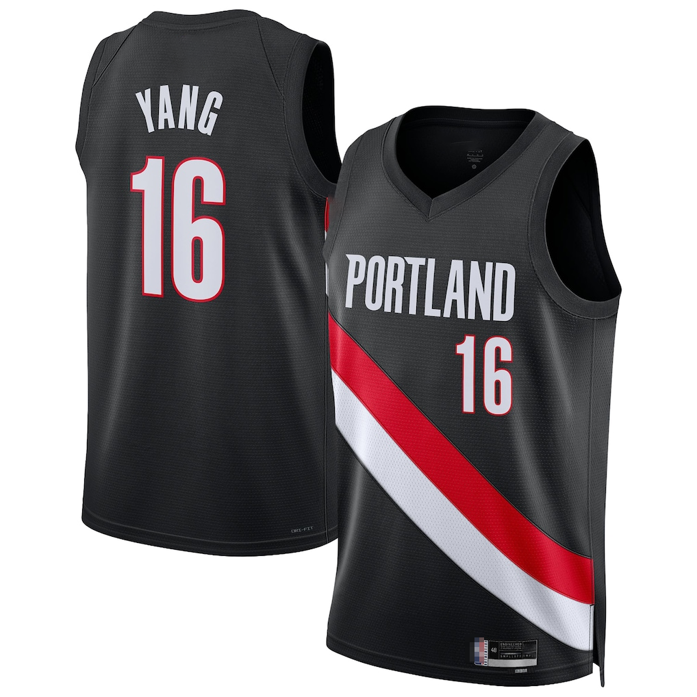 Fenge PT.Blazers #16 Yang Hansen Black Swingman Jerseys - Icon Edition
