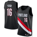 Fenge PT.Blazers #16 Yang Hansen Black Swingman Jerseys - Icon Edition