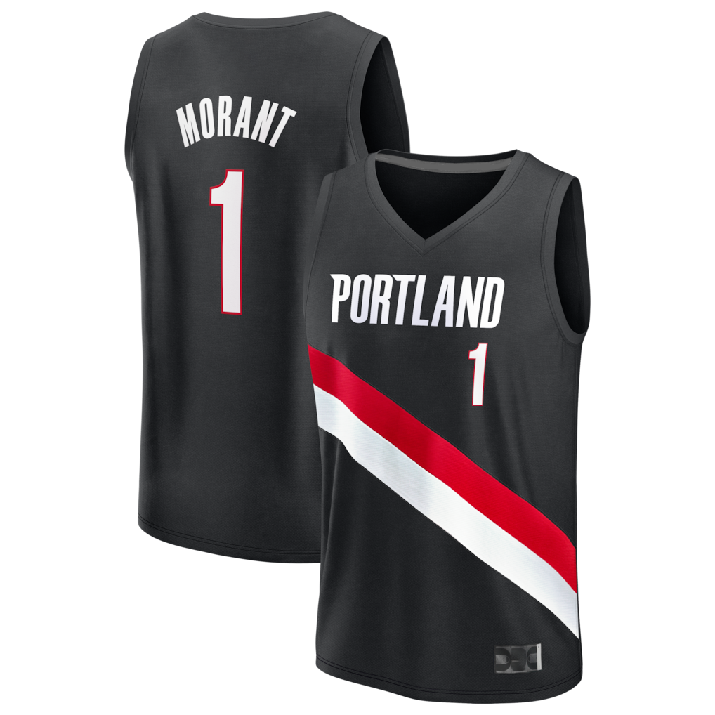 Fenge PT.Blazers #1 Ja Morant Fanatics Black Fast Break Jerseys - Icon Edition