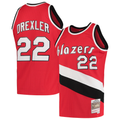 Fenge PT.Blazers #22 Clyde Drexler Mitchell & Ness Red 1983-1984 Hardwood Classics Swingman Jerseys