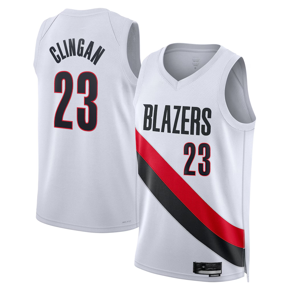 Fenge PT.Blazers #23 Donovan Clingan White Swingman Jerseys - Association Edition