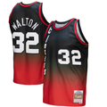 Fenge PT.Blazers #32 Bill Walton Mitchell & Ness RedBlack 1976--1977 Hardwood Classics Fadeaway Swingman Player Jerseys