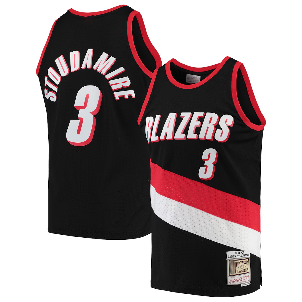 Fenge PT.Blazers #3 Damon Stoudamire Mitchell & Ness Black 1999-2000 Hardwood Classics Swingman Jerseys