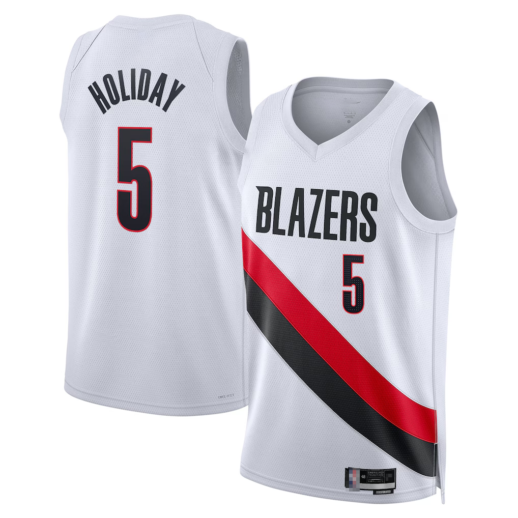 Fenge PT.Blazers #5 Jrue Holiday White Swingman Jerseys - Association Edition