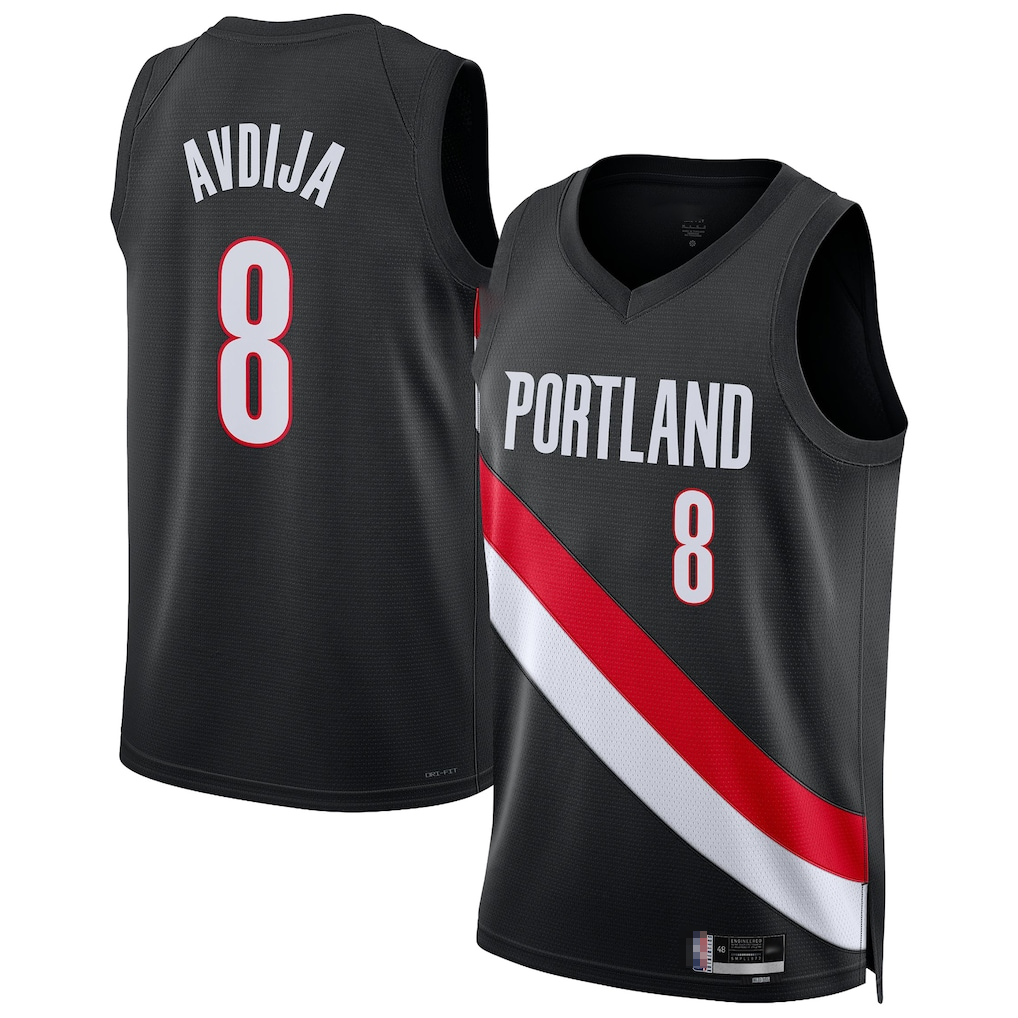 Fenge PT.Blazers #8 Deni Avdija Black Swingman Jerseys - Icon Edition