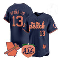 Fenge A.Braves #13 Ronald Acuna Jr. NavyThe Big Peach Vapor Stitches Personalized Jersey