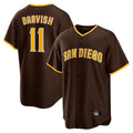 Fenge S.Diego Padres #11 Yu Darvish Player Brown Alternate Replica Game Stitched Jerseys