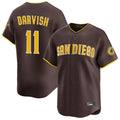 Fenge S.Diego Padres #11 Yu Darvish Player Brown Home Limited Game Stitched Jerseys
