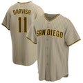Fenge S.Diego Padres #11 Yu Darvish Player Khaki Home Game Stitched Jerseys