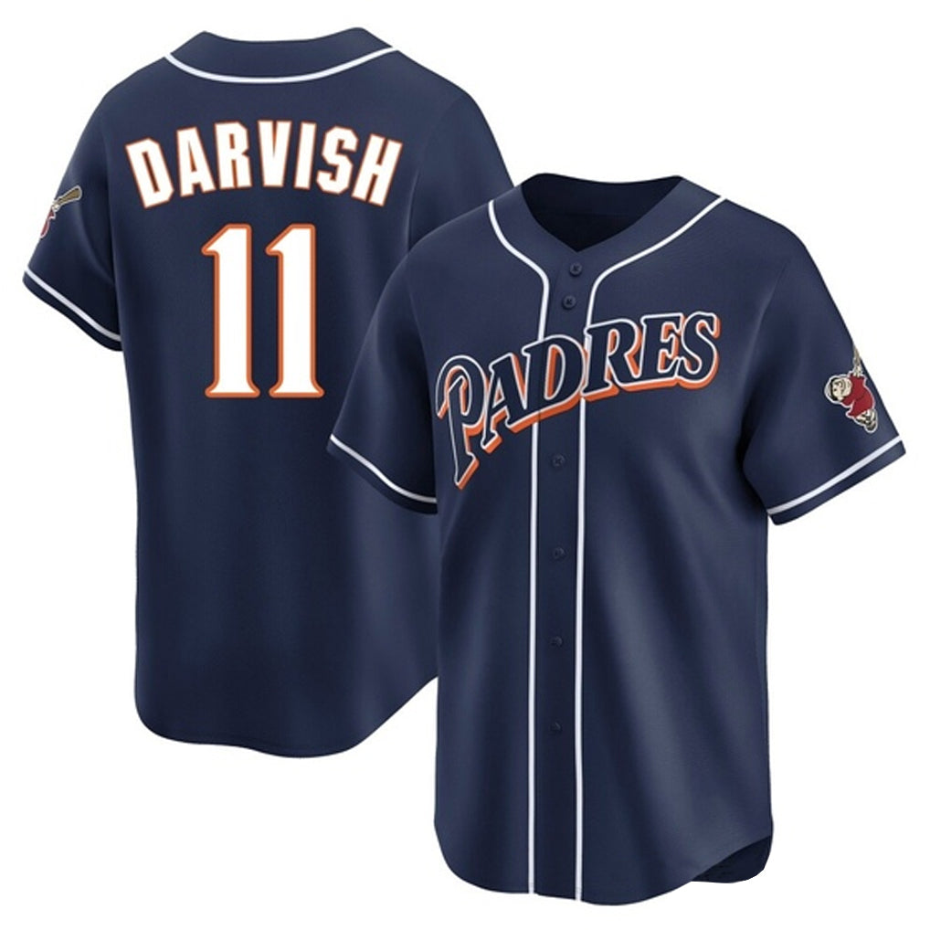Fenge S.Diego Padres #11 Yu Darvish Player Navy Cooperstown Collection Limited Home Stitched Jerseys