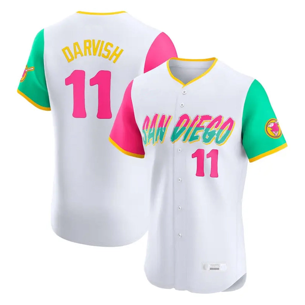 Fenge S.Diego Padres #11 Yu Darvish Player White City Connect Home Limited Elite Stitched Jerseys