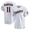 Fenge S.Diego Padres #11 Yu Darvish Player White Cooperstown Collection Limited Home Stitched Jerseys