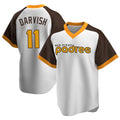 Fenge S.Diego Padres #11 Yu Darvish Player White Home Cooperstown Collection Replica Game Stitched Jerseys