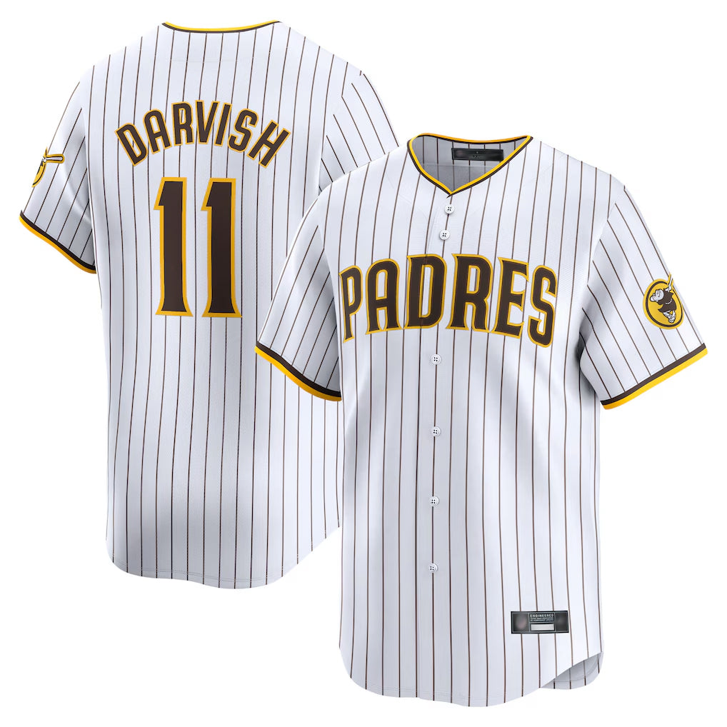 Fenge S.Diego Padres #11 Yu Darvish Player White Home Limited Stitched Jerseys