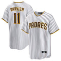 Fenge S.Diego Padres #11 Yu Darvish Player White Home Replica Game Stitched Jerseys