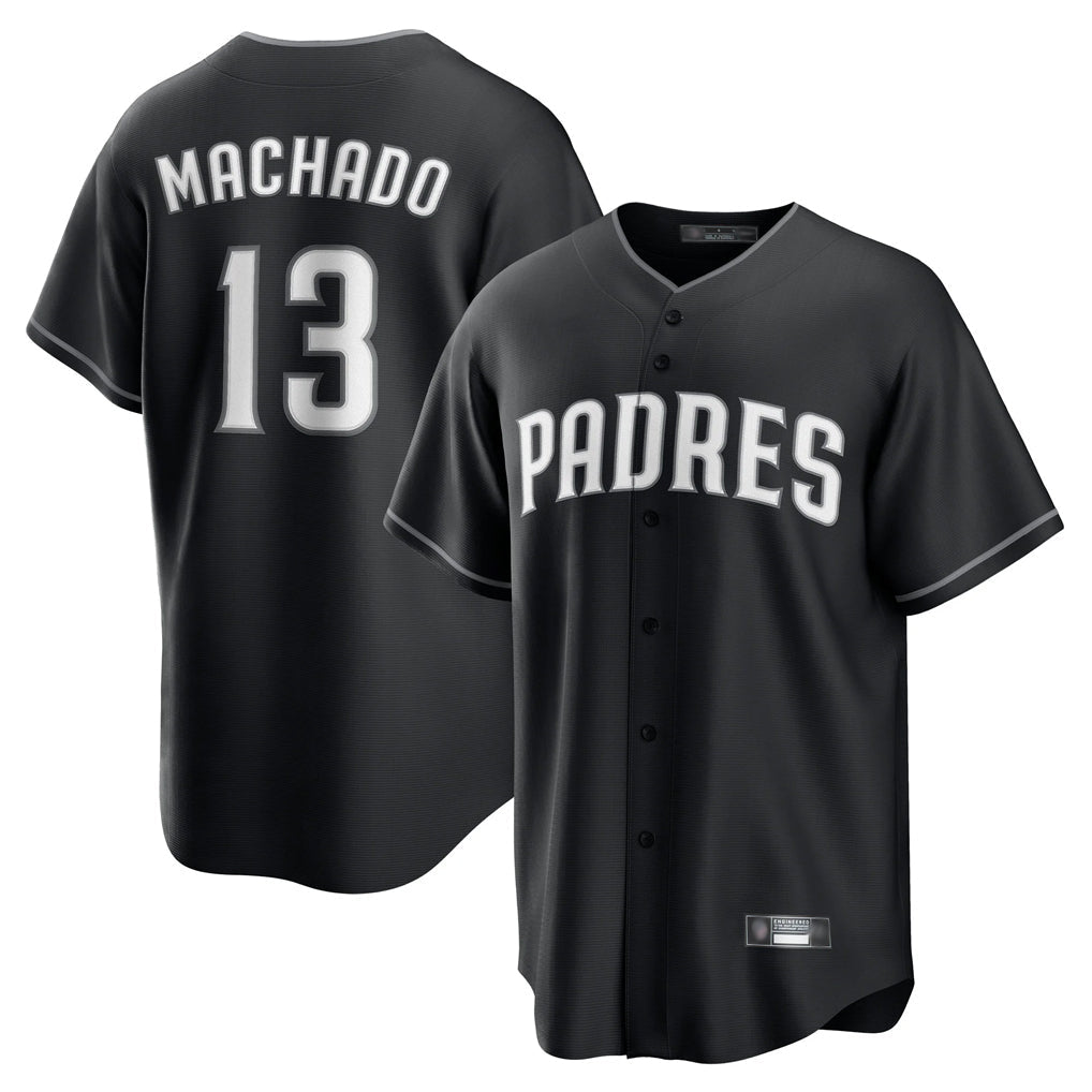 Fenge S.Diego Padres #13 Manny Machado Player Black Home Game Stitched Jerseys