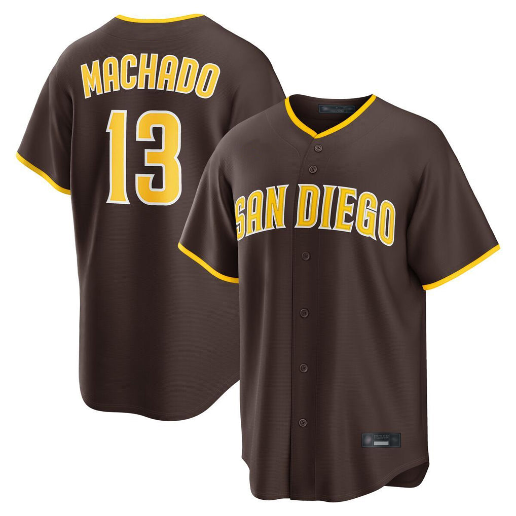 Fenge S.Diego Padres #13 Manny Machado Player Brown Alternate Replica Game Stitched Jerseys