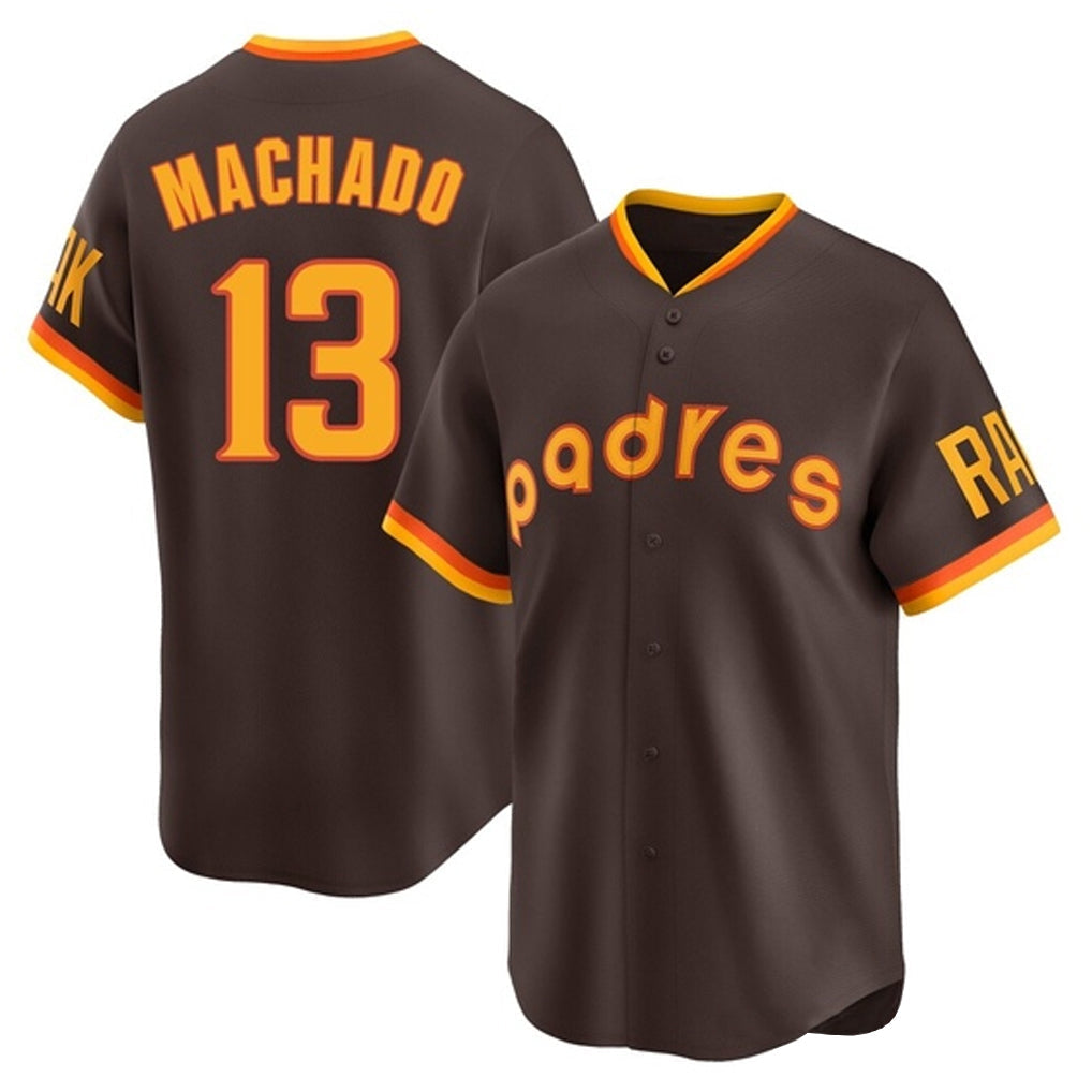 Fenge S.Diego Padres #13 Manny Machado Player Brown Home Cooperstown Collection Replica Game Stitched Jerseys