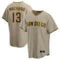 Fenge S.Diego Padres #13 Manny Machado Player Khaki Home Game Stitched Jerseys