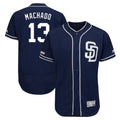Fenge S.Diego Padres #13 Manny Machado Player Navy Majestic Patch Flex Base Game Stitched Jerseys