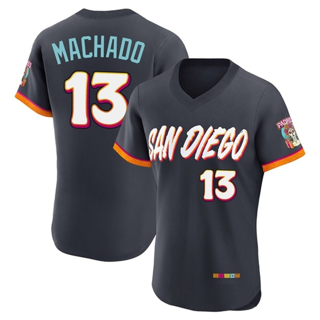 Fenge S.Diego Padres #13 Manny Machado Player Obsidian 2026 City Connect Home Elite T-shirt Stitched Jerseys