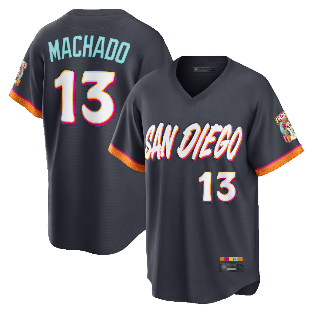 Fenge S.Diego Padres #13 Manny Machado Player Obsidian 2026 City Connect Home Game T-shirt Stitched Jerseys