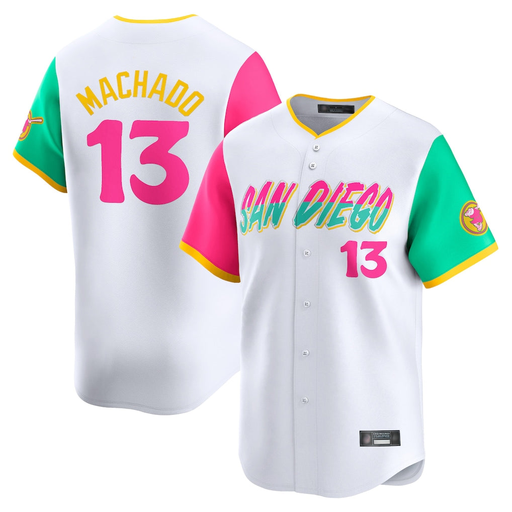 Fenge S.Diego Padres #13 Manny Machado Player White City Connect Home Limited Stitched Jerseys