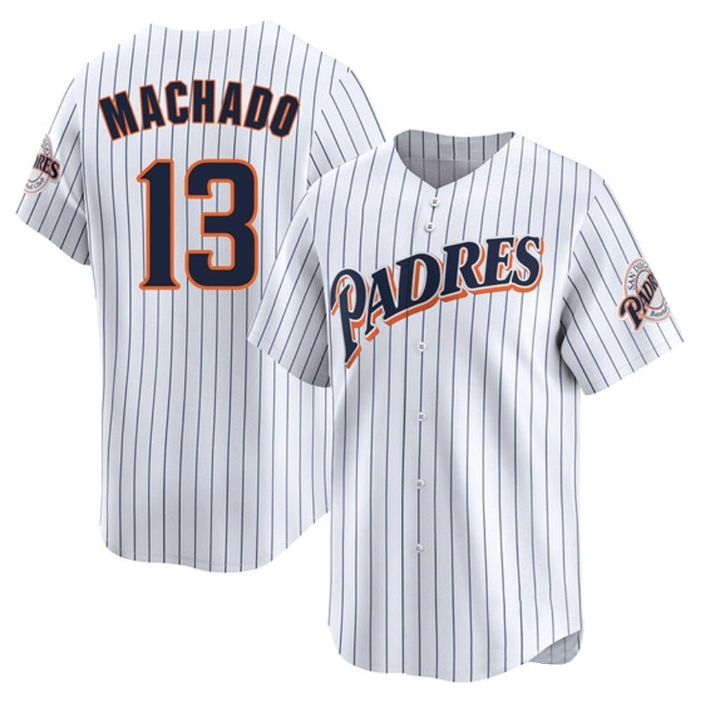 Fenge S.Diego Padres #13 Manny Machado Player White Cooperstown Collection Limited Home Stitched Jerseys