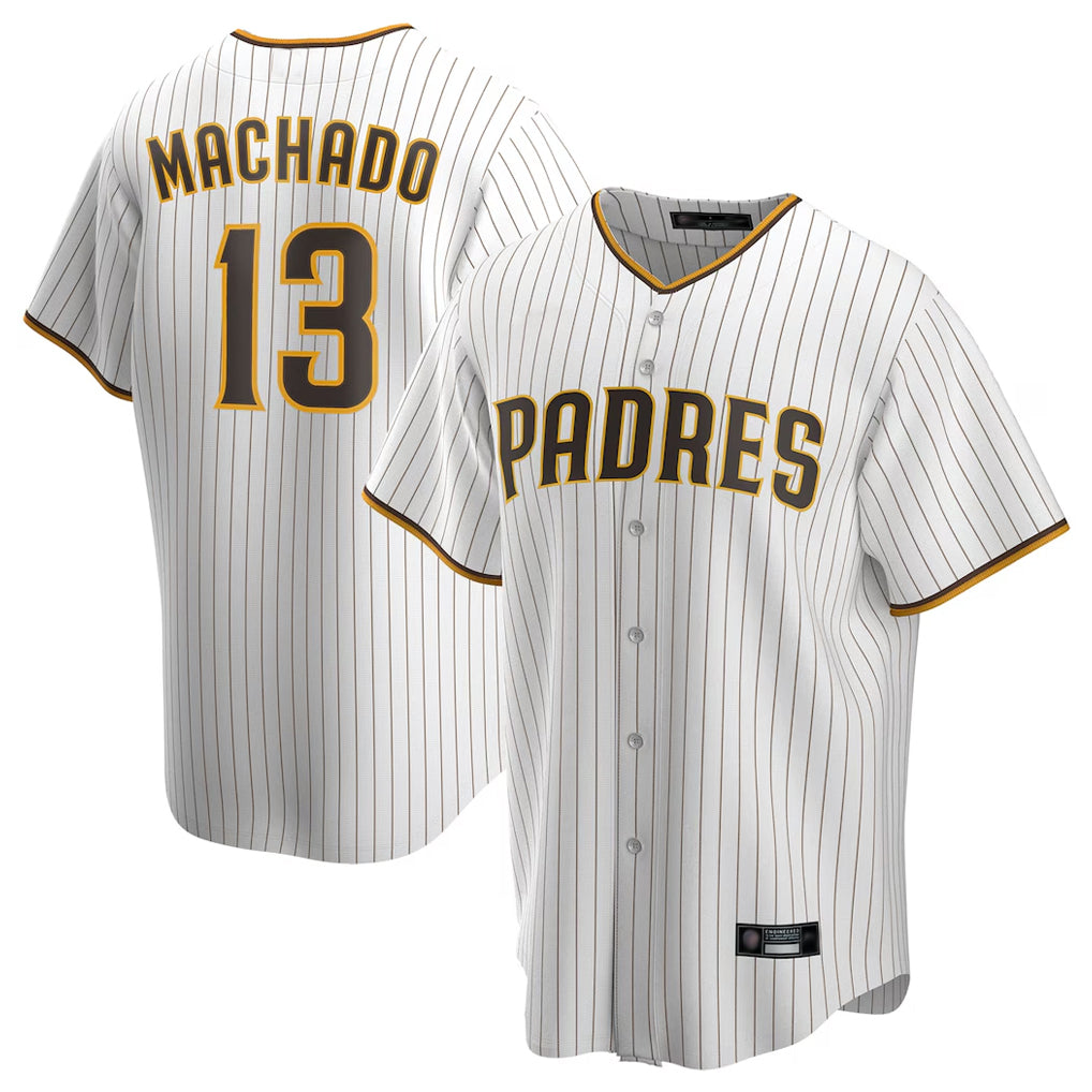 Fenge S.Diego Padres #13 Manny Machado Player White Home Game Stitched Jerseys