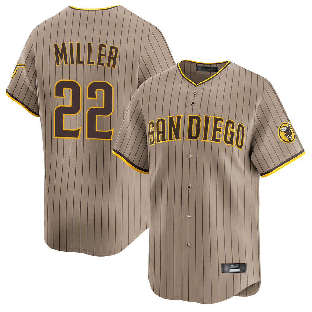 Fenge S.Diego Padres #22 Mason Miller Player Khaki Home Limited Stitched Jerseys