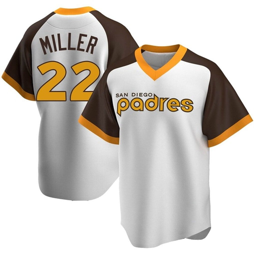 Fenge S.Diego Padres #22 Mason Miller Player White Home Cooperstown Collection Replica Game Stitched Jerseys