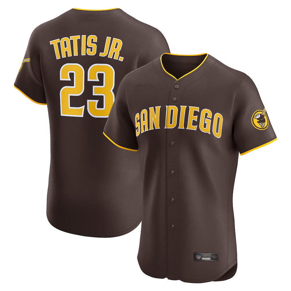 Fenge S.Diego Padres #23 Fernando Tatis Jr Player Brown Home Limited Elite Stitched Jerseys