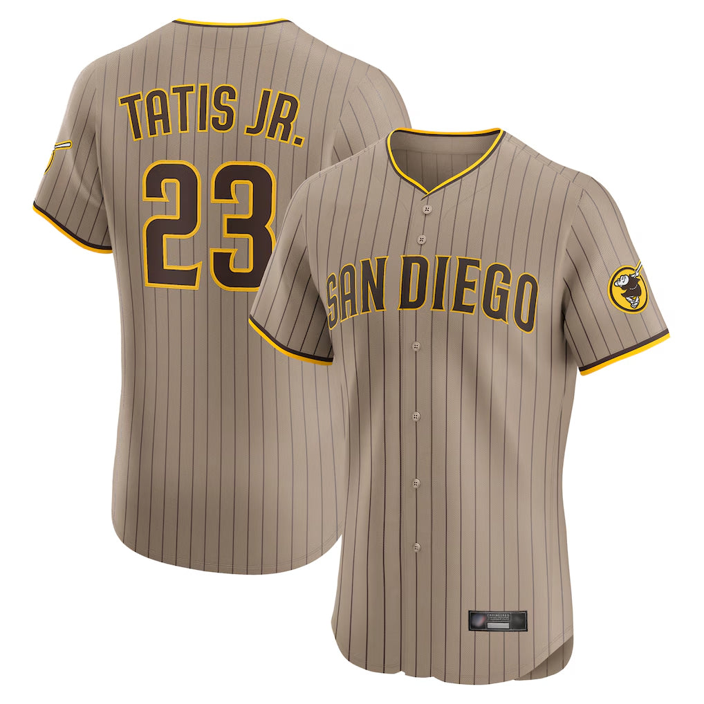 Fenge S.Diego Padres #23 Fernando Tatis Jr Player Khaki Home Limited Elite Stitched Jerseys