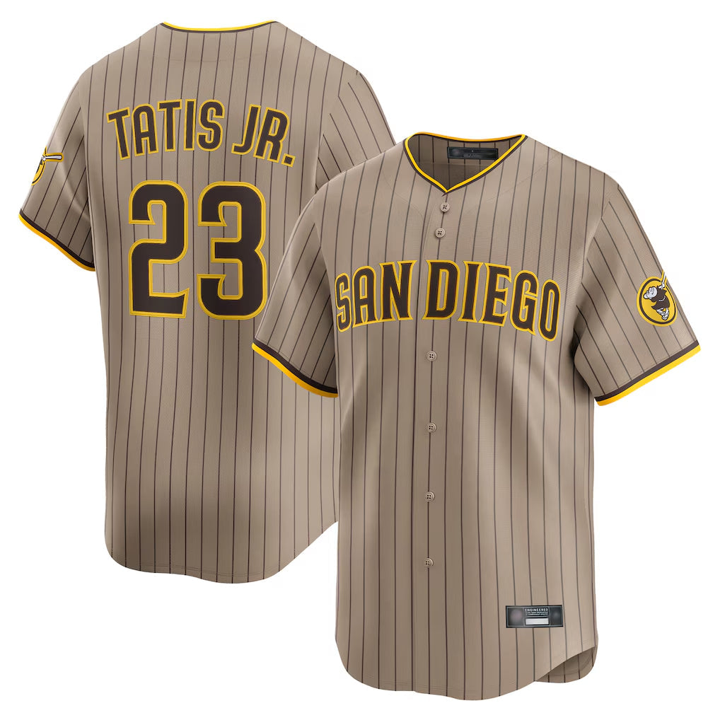 Fenge S.Diego Padres #23 Fernando Tatis Jr Player Khaki Home Limited Stitched Jerseys