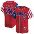Fenge S.Diego Padres #23 Fernando Tatis Jr Player Red Independence Day Home Limited Stitched Jerseys