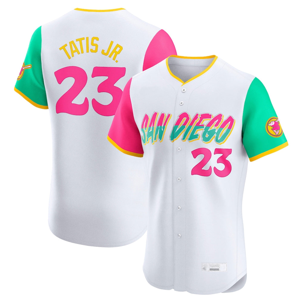 Fenge S.Diego Padres #23 Fernando Tatis Jr Player White City Connect Home Limited Elite Stitched Jerseys