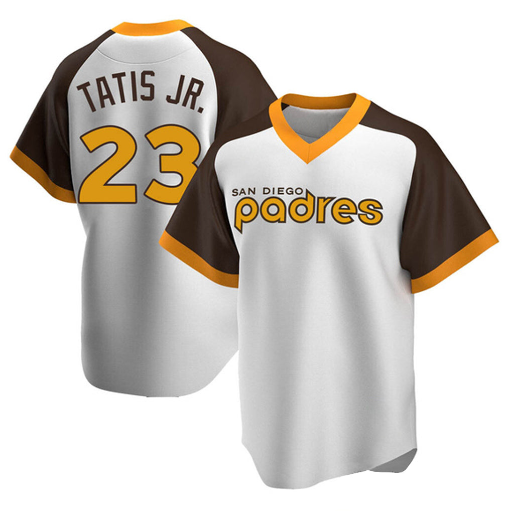 Fenge S.Diego Padres #23 Fernando Tatis Jr Player White Home Cooperstown Collection Replica Game Stitched Jerseys