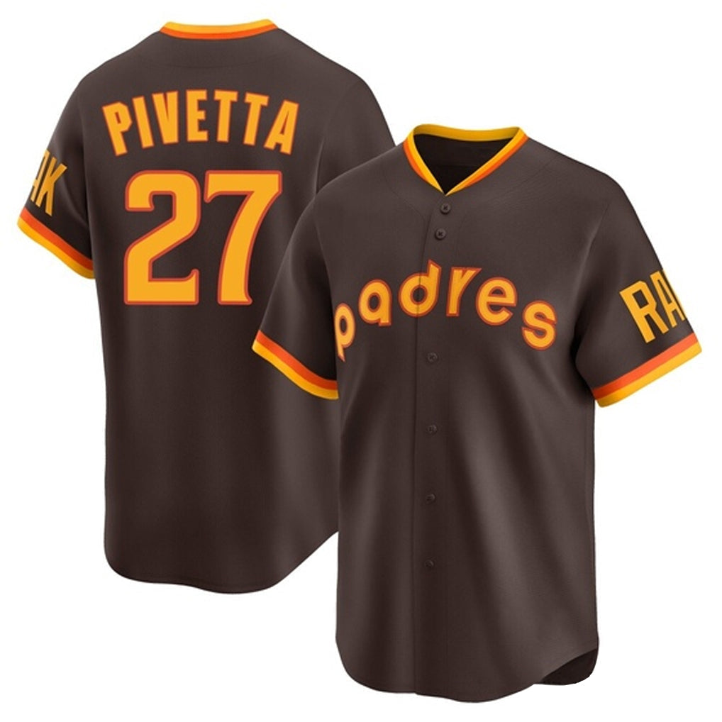 Fenge S.Diego Padres #27 Nick Pivetta Player Brown Home Cooperstown Collection Replica Game Stitched Jerseys
