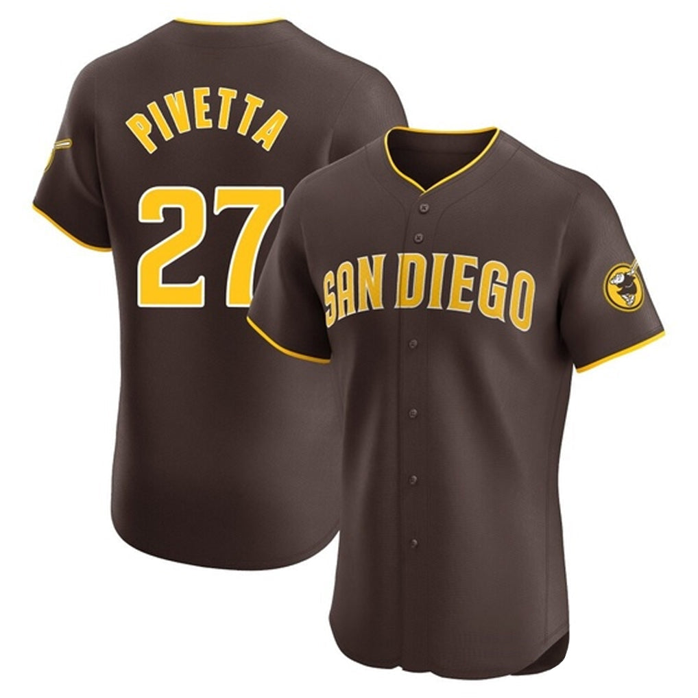 Fenge S.Diego Padres #27 Nick Pivetta Player Brown Home Limited Elite Stitched Jerseys