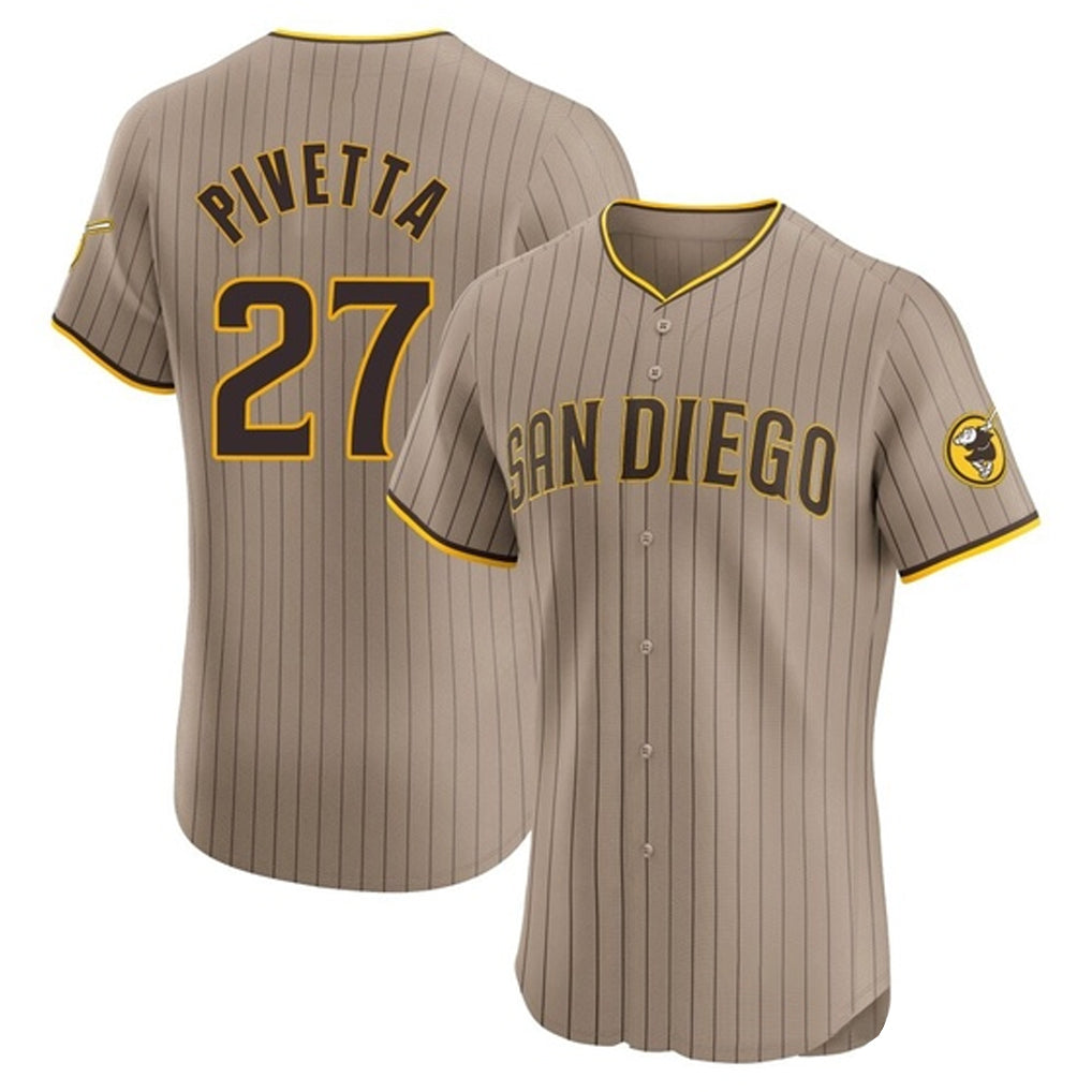 Fenge S.Diego Padres #27 Nick Pivetta Player Khaki Home Limited Elite Stitched Jerseys