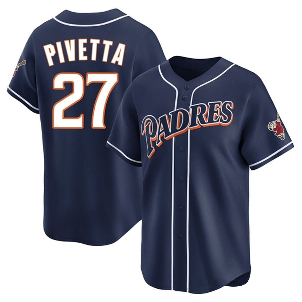 Fenge S.Diego Padres #27 Nick Pivetta Player Navy Cooperstown Collection Limited Home Stitched Jerseys