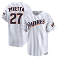 Fenge S.Diego Padres #27 Nick Pivetta Player White Cooperstown Collection Limited Home Stitched Jerseys