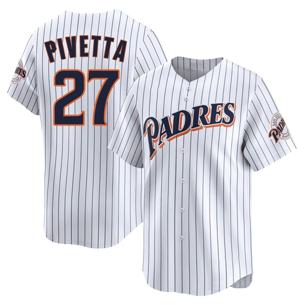 Fenge S.Diego Padres #27 Nick Pivetta Player White Cooperstown Collection Limited Home Stitched Jerseys