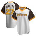 Fenge S.Diego Padres #27 Nick Pivetta Player White Home Cooperstown Collection Replica Game Stitched Jerseys