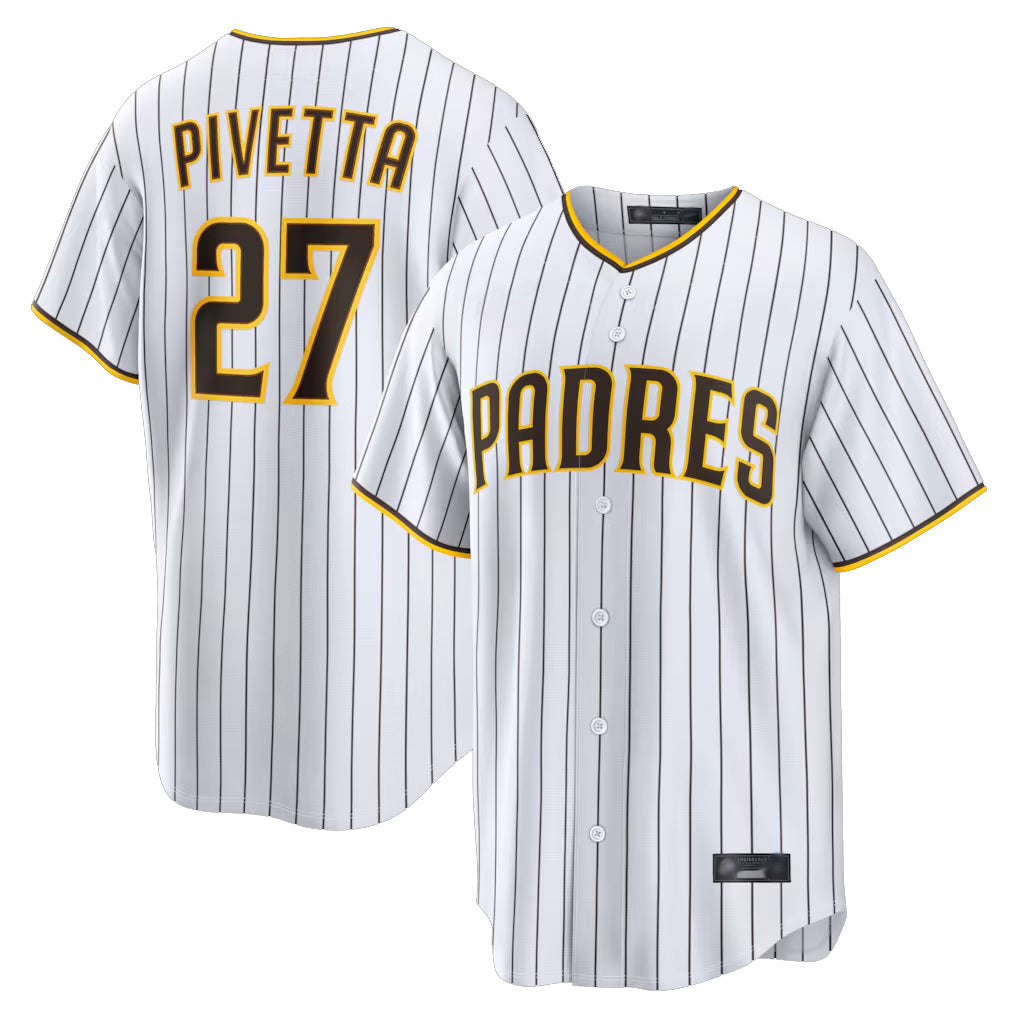 Fenge S.Diego Padres #27 Nick Pivetta Player White Home Limited Stitched Jerseys