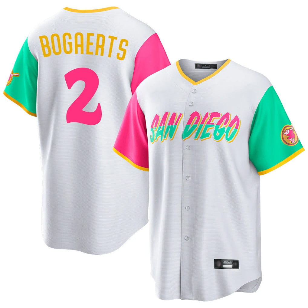 Fenge S.Diego Padres #2 Xander Bogaerts Player White City Connect Home Game Stitched Jerseys